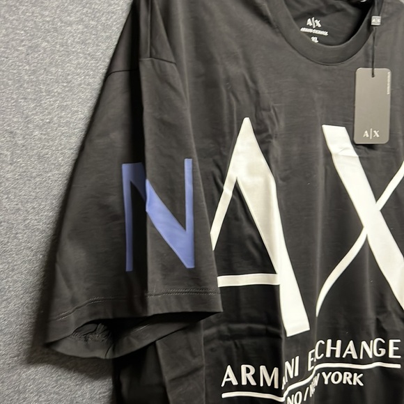 NWT -  ARMANI EXCHANGE Men's Large Logo Tee, Black - Size XL - Picture 9 of 16